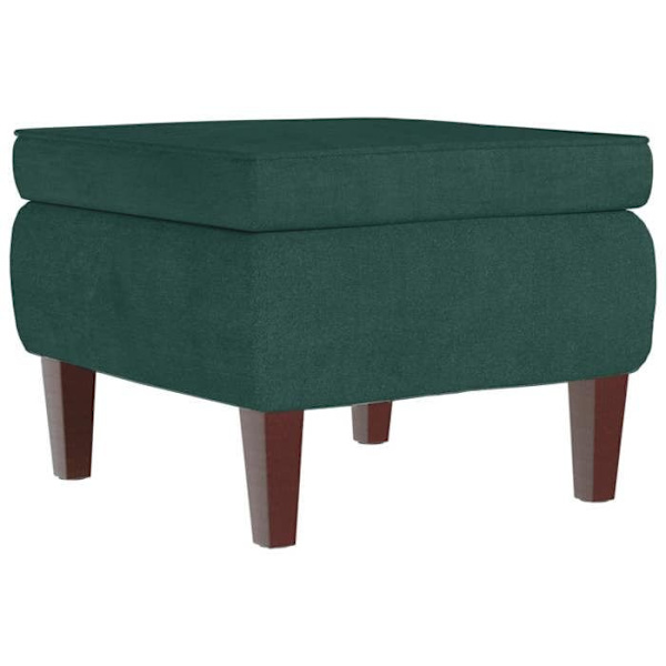 Tabouret istuinpuffi puu- ja tummanvihreä samettikangas DEC026326 kastanj