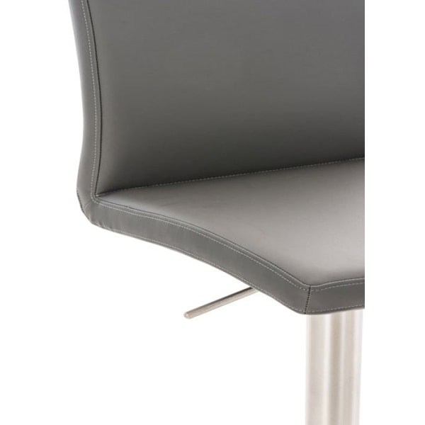 Barstol x1 justerbar i höjd och vridbar 360° rund bas i svart metall sits i grå PVC 10_0004564 Grå