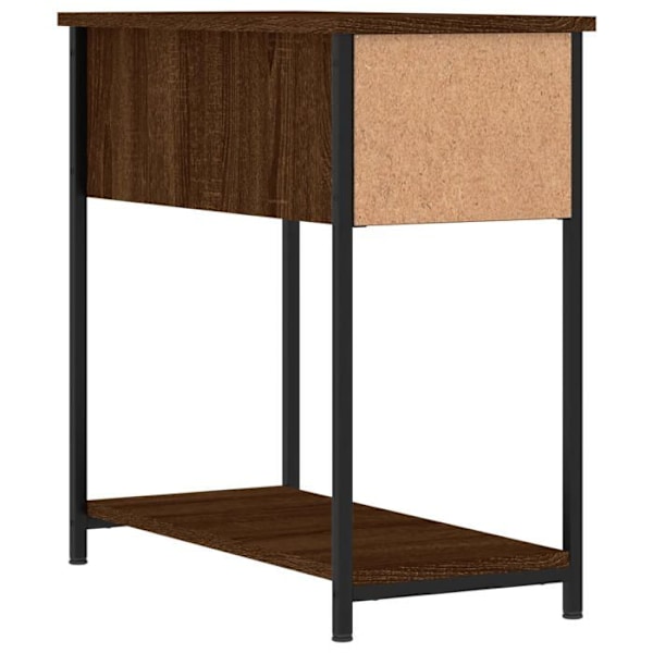 Natskab med skuffe 30 x 60 x 60 cm brun ingeniørtræ og jern DEC033679 kastanj