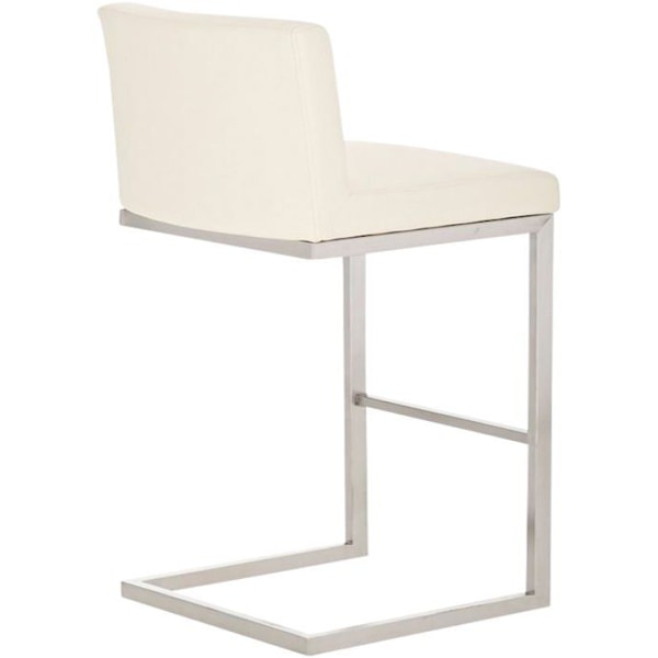 Barstol x1 modern design med stålfot och sits i PVC creme 10_0005319 Grädde