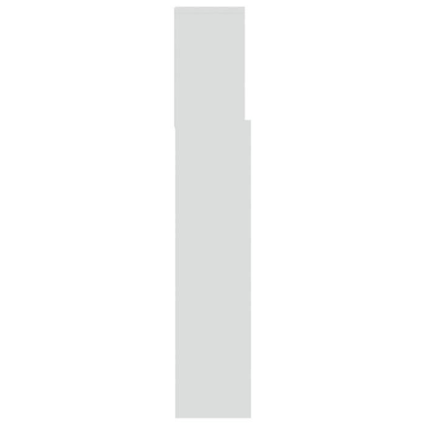 Hovedgærde med opbevaring, sengebord, hylde 120 x 19 x 103,5 MDF hvid