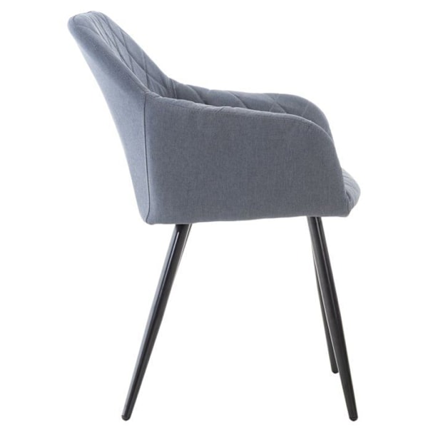 Design retro ruokapöydän tuoli, koristeelliset timanttikuvioiset, tummanharmaa kangaspäällyste. 10_0002113 Grå