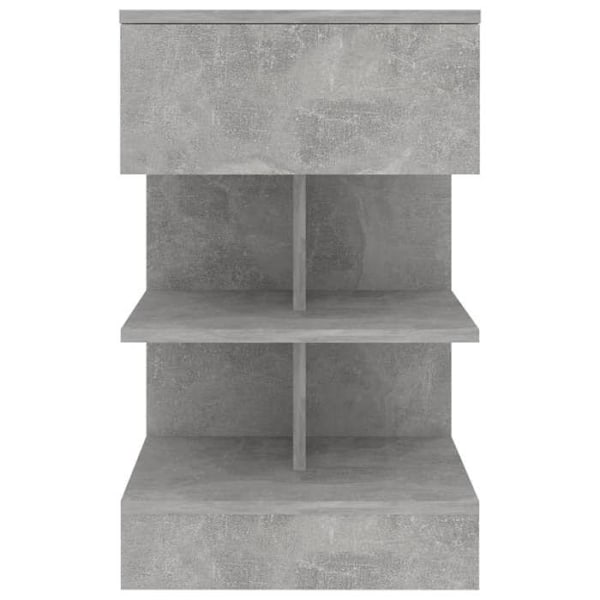 Nattbord med åbne hylder og skuffe 40 x 35 x 65 cm grå ingeniørtræ DEC034009 kastanj