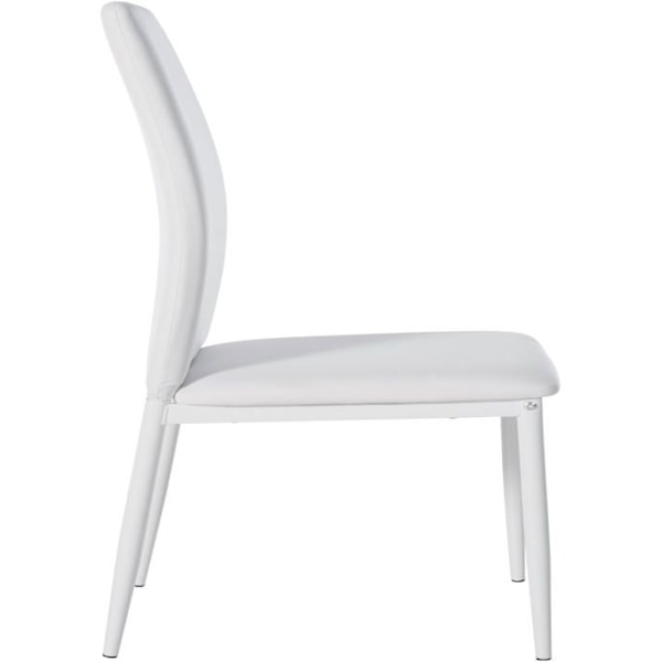 Matsalsstol x1 klassisk design i vit PVC med ben i vit metall 10_0002090 Vit