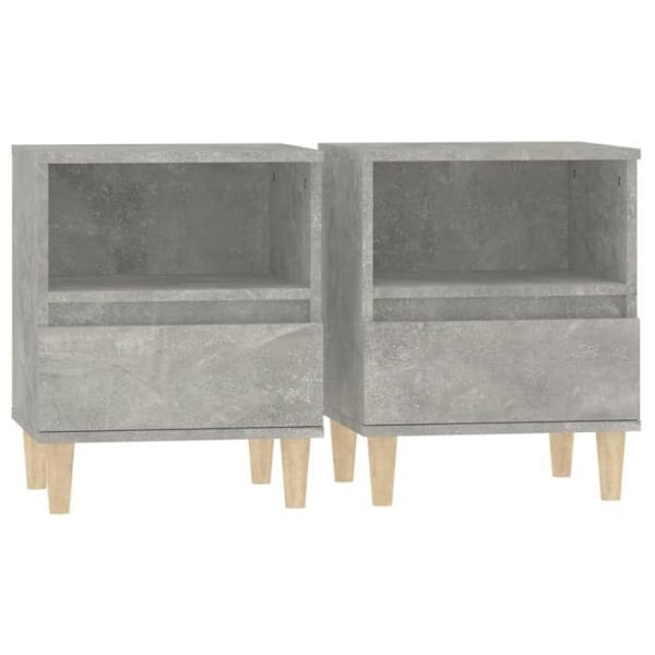 2 kpl yöpöytiä laatikolla ja avoimella lokeroilla 40 x 35 x 50 cm harmaata MDF- levyä DEC035363 kastanj