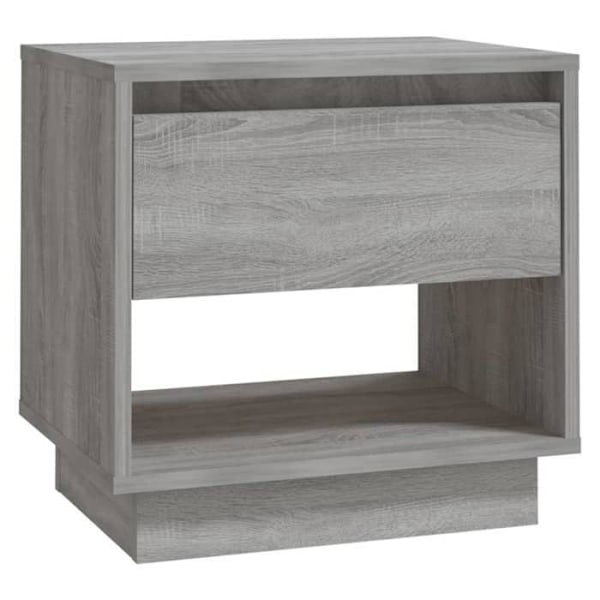 Sæt med 2 natborde med skuffe og åbent rum 45 x 34 x 44cm grå ingeniørtræ DEC035745 kastanj
