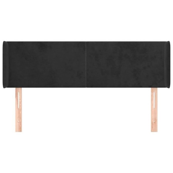 Hovedgavl - Tilbehør til værelset - Sort fløjl - 147x16x78/88 cm - Klassisk stil - Robuste ben Svart