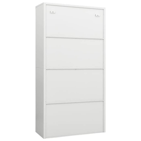 Kontor møbel opbevaringsskab med 2 døre og 4 hylder 90 x 40 x 180 cm i hvidt stål DEC024487 Vit