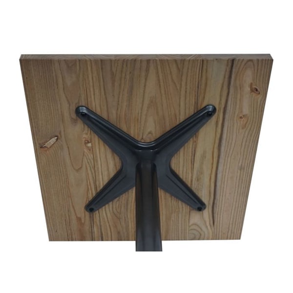 Bistro bord plade, bistro design i industriel stil i metal og lys egetræ 70x70 cm 04_0008523 kastanj