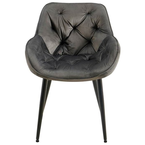 Spisestol x1 design og moderne, sæde i antracitvelour og ben i sort metal 10_0001495 Metall