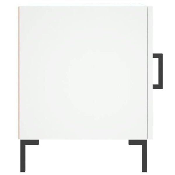 Nattbord med kompartiment med dør 40 x 40 x 50 cm hvidt ingeniørtræ DEC033394 Vit