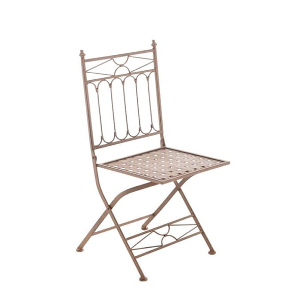 Sammenklappelig have-terrasse-balkon stol design rustikt i smedet jern, gammel brun 10_0003594 kastanj