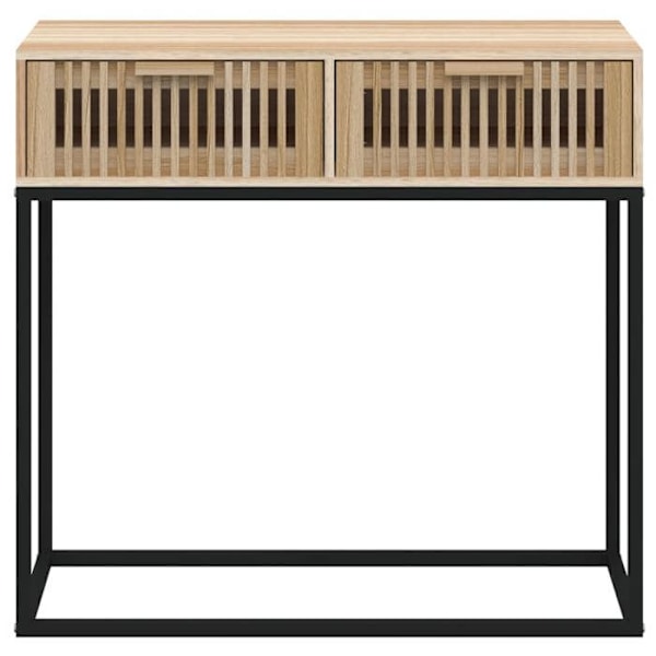 Praktisk konsolbord med opbevaringsskuffer 80 x 30 x 75 cm, ingeniørtræ og jern DEC031573 kastanj