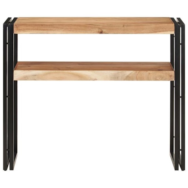 Moderne entrekonsol møbel, sidebord 90 x 30 x 75 cm i akacietræ og jern DEC031584 kastanj