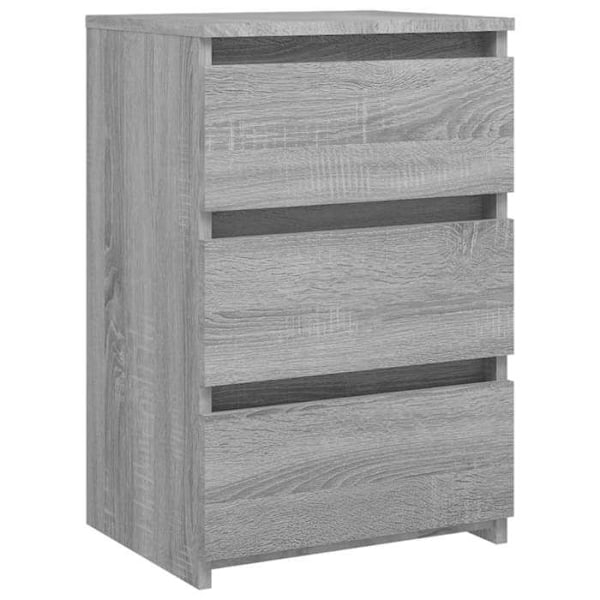 Sæt med 2 natborde med 3 skuffer 40 x 35 x 62,5cm ingeniørtræ grå DEC035705 kastanj