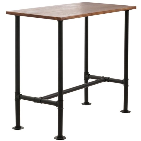 Bistro barbord med metal design, brunt træ og fodstøtte 108x120x61 cm 04_0008519 kastanj