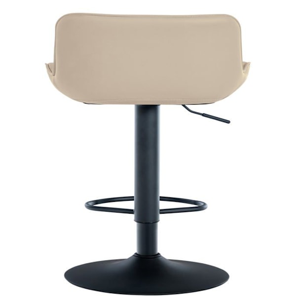 Barstol x1 sæde med dekorative diamant-syninger i creme PVC og sorte metalben 10_0005225 Grädde