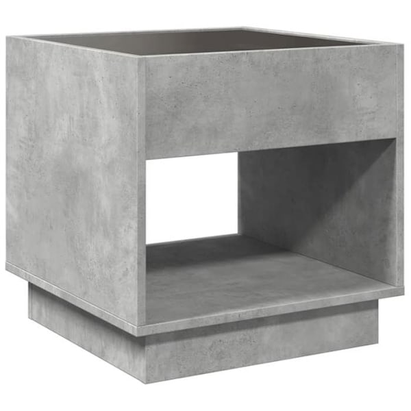 Nattelampe med LED-spejl og hylde 50 x 50 x 50 cm grå ingeniørtræ glas DEC033153 kastanj