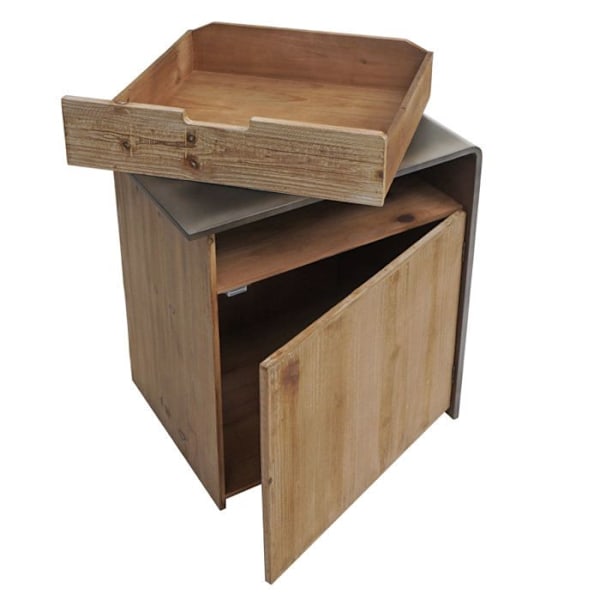Kommode naturnat industrialt natbord med metallook 60x50x40 cm 04_0006511 kastanj