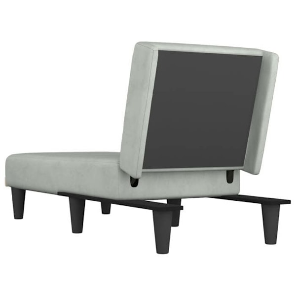 Meridienne chaise longue til indendørs tre positioner convertible i grå fløjl DEC026175 Grå