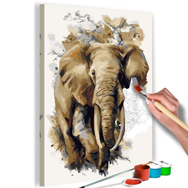 Måla själv målarbok med nummer motiv gigantisk elefant 40 x 60