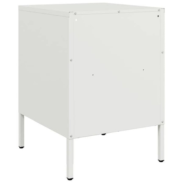 2 kpl yöpöytää laatikolla ja avoimella lokero 36 x 39 x 50,5 cm valkoista terästä DEC034867 Vit