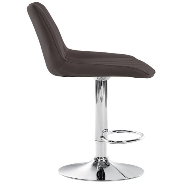 Barstol x1 højdejusterbar, drejelig 360°, taupe stofsæde med vertikal søm, metalben med kromlook 10_0005434 Metall
