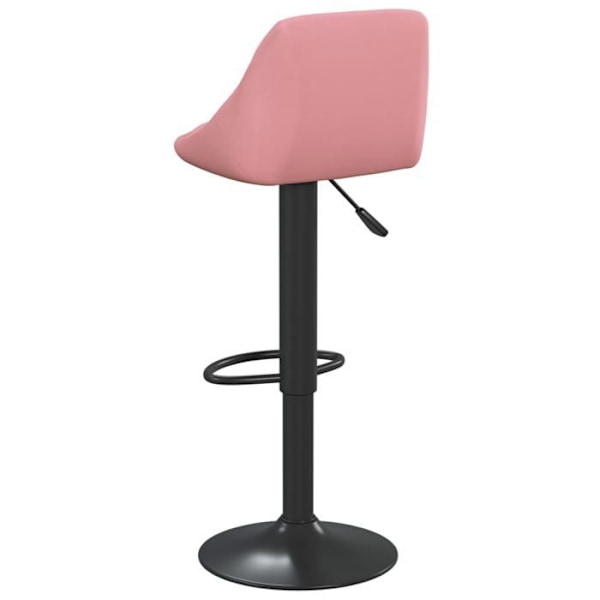 Sæt med 2 barstole høje stole i rosa velour med diamantsting og sort stål DEC029841 Svart