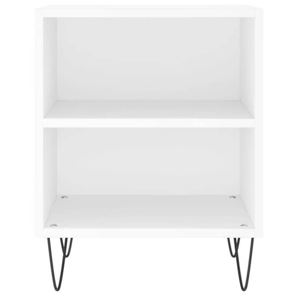 Set om 2 sängbord med öppen förvaring 40 x 30 x 50 cm vit ingenjörsträ och järn DEC034899 Vit