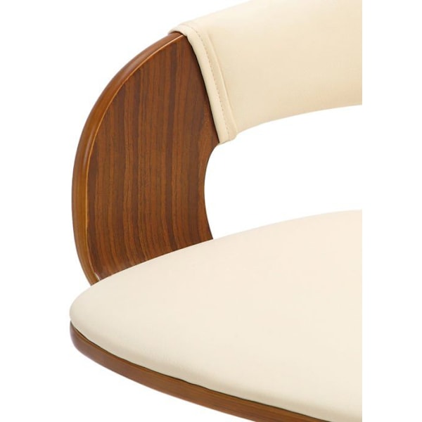 Retro chic design barstol med creme PVC sæde og valnødtræ, sort metal ben 10_0005291 kastanj