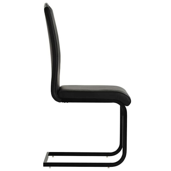 Sæt med 6 spisebordsstole til køkken, elegant design, sort syntetisk kantlever.