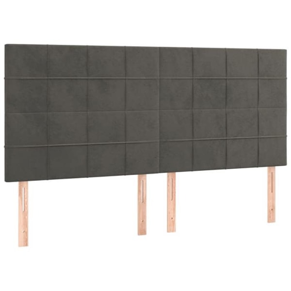 Hovedgavl - Ikke specificeret - 200x5x118/128 cm - Mørkegrå velour - Integreret LED - Moderne design Mörkgrå