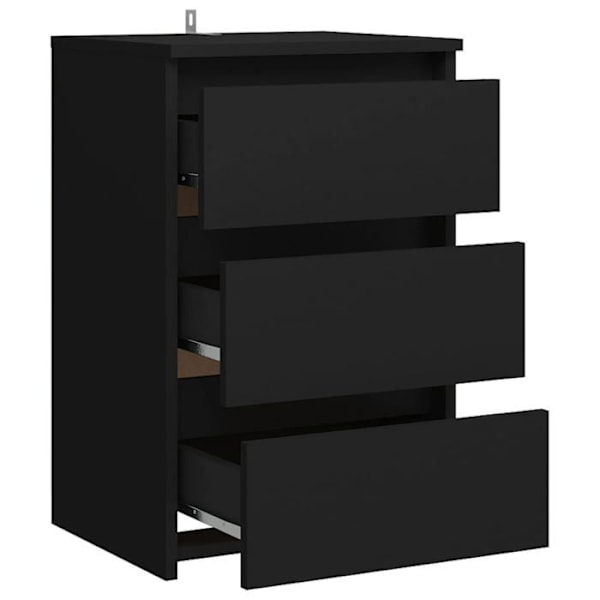 Natskab med 3 skuffer 40 x 35 x 62,5 cm sort agglomerat DEC034448 Svart