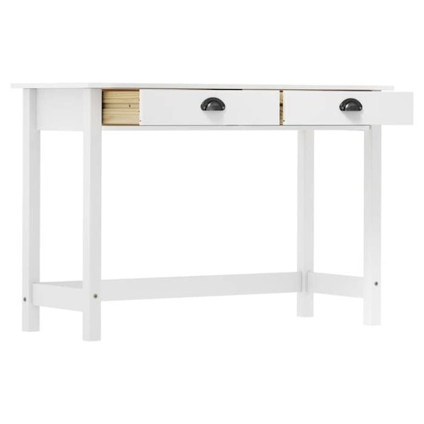 Praktisk konsolbord med lådor för en organiserad hall 110 x 45 x 74 cm vit massiv furu DEC032024 Vit