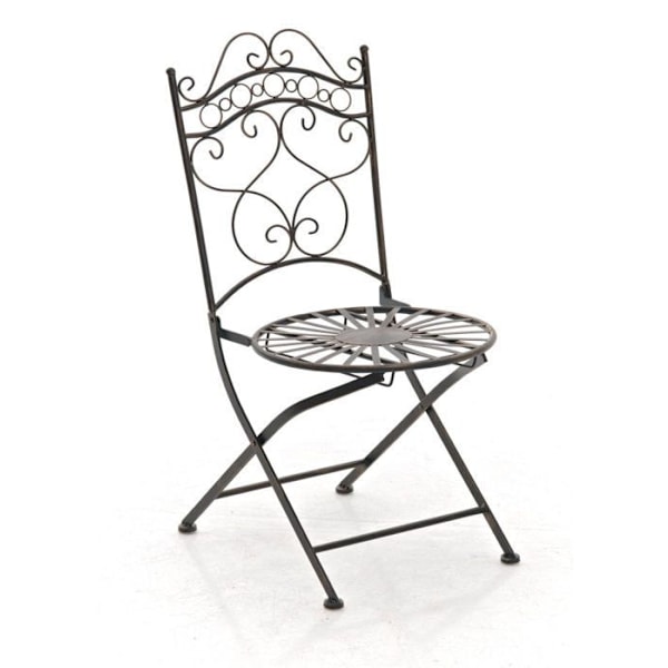 Rustik havebordsstol til terrasse og balkon i smedejern bronze 10_0003003 Brons