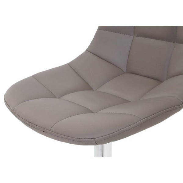 Stol til spisestue x1 drejelig retro design PVC grå taupe med krom ben 04_0002193 Grå