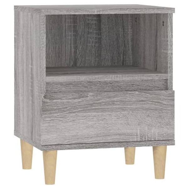 Natskab til natbord med rum og skuffe 40 x 35 x 50 cm grå ingeniørtræ DEC034619 kastanj