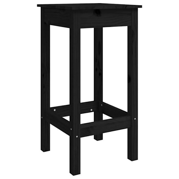Sæt af 2 barstole med fodstøtte, enkelt design, 40 x 40 x 78 cm i sort fyrretræ DEC025187 kastanj