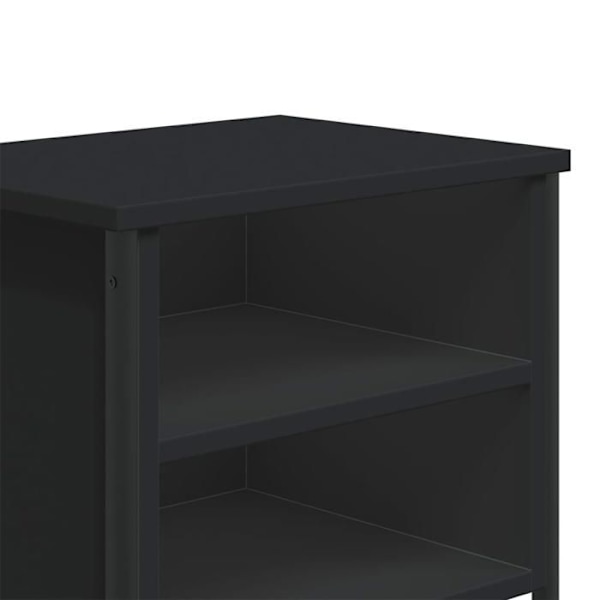 Yöpöytä avoimilla osastoilla 40 x 30 x 40 cm musta koneistettu puu ja metalli DEC034385 kastanj