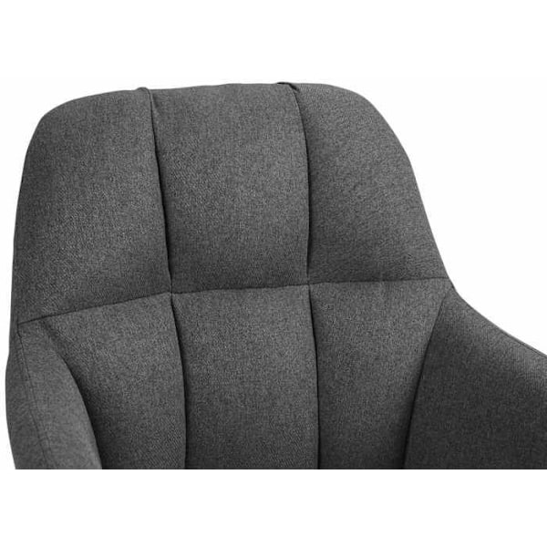 Baari stool korkea x1 360° kiertotoiminto tummanharmaassa kankaassa koristeompeleilla musta metallijalka 10_00052 Grå