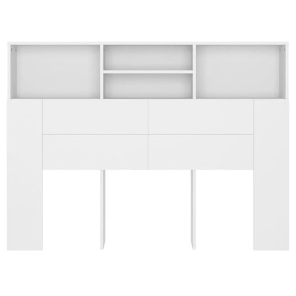 Sängynpääty säilytystilalla, vuodevarustesarja, yöpöytä, hylly 140 x 19 x 103,5 MDF valkoinen