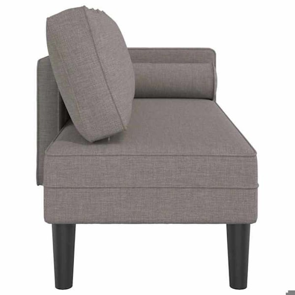 Meridienne chaise longue soffa för inomhus med kuddar taupe tyg taupe DEC026102 Mol