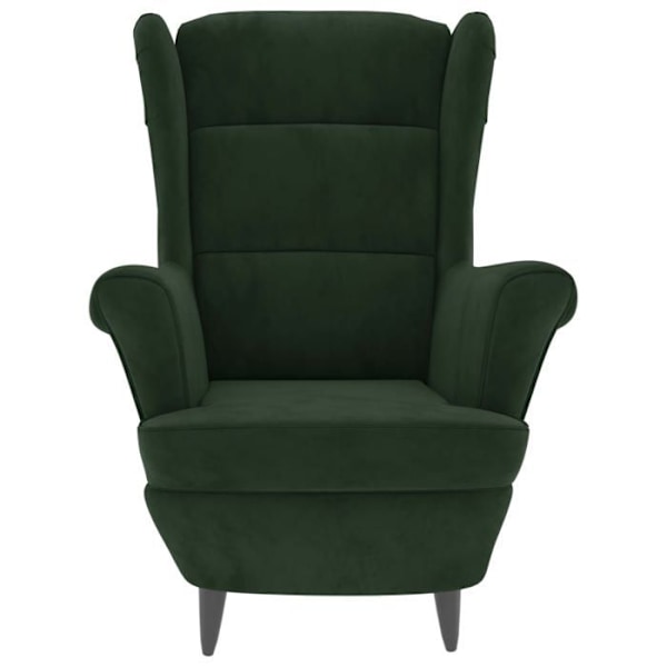 Designet og moderne loungestol i mørkegrøn velour DEC028686 Grön