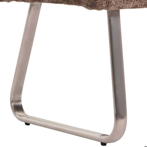 Banc spisebænk i brunt chenille stof 160 cm og børstet rustfrit stål 04_0005817 kastanj