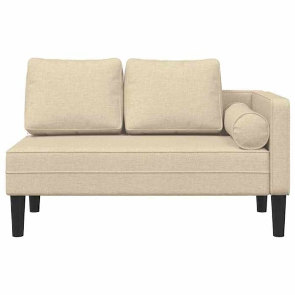 Meridienne stol lænestol sofa til indendørs brug med puder i creme stof DEC026067 Grädde
