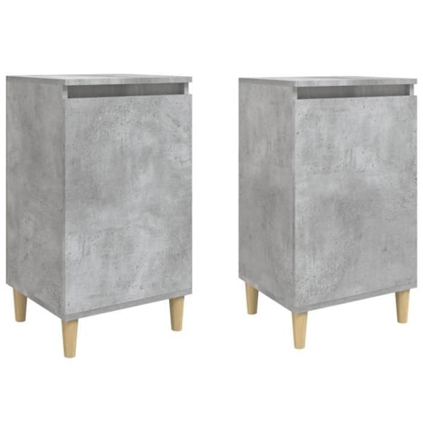 2 kpl yöpöytiä hyllyillä ja ovella 40 x 35 x 70 cm harmaata MDF-materiaalia DEC035385 kastanj