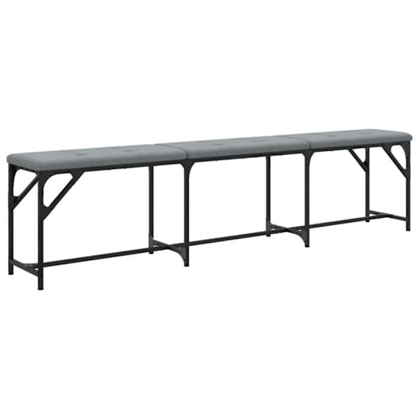 Bänk för matsal 186 x 32 x 45 cm ram i stål och sits i grått tyg DEC025018 Grå