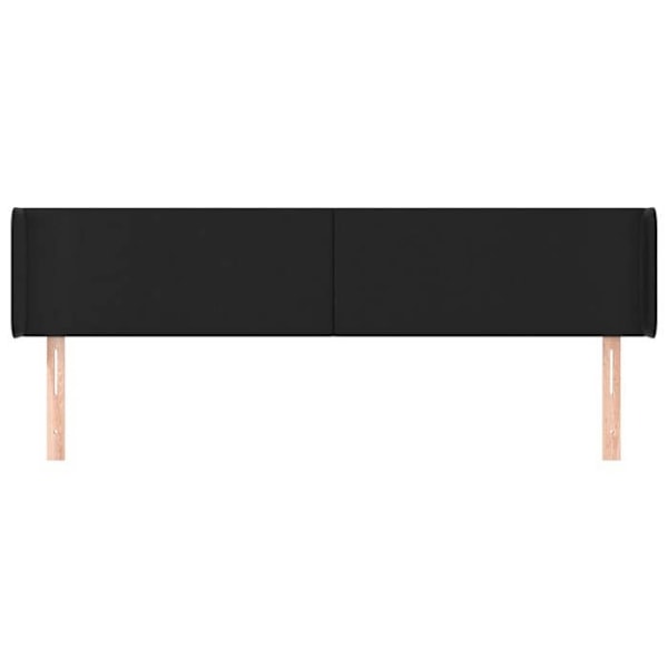 Hovedgavl til soveværelse, møbel med sidelæbe 163 x 16 x 78/88 syntetisk sort