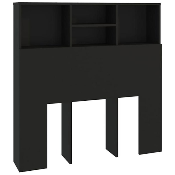 Sänggavel med förvaring, sängbord, hylla 100 x 19 x 103,5 MDF svart