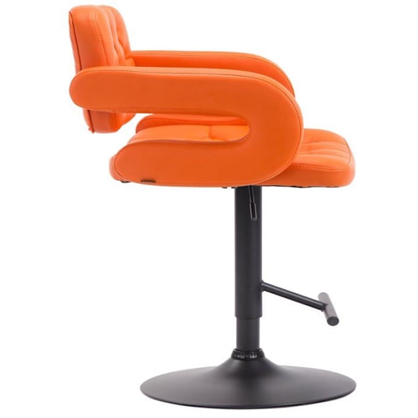 Barstol - Décoshop26 - TDB10507 - Orange kunstlæder - Højdejusterbar - Moderne design Metall